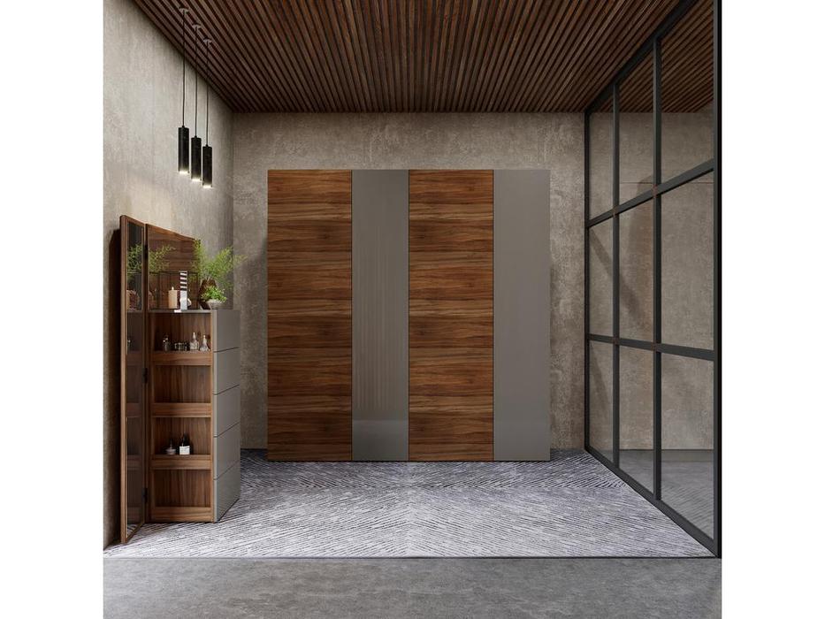 Mod Interiors шкаф 4 дверный  (орех, серый) Avila