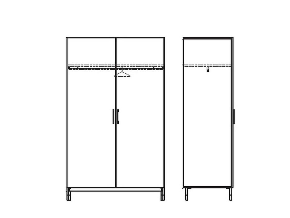 Mod Interiors шкаф 2 дверный 2 дверный (шпон ореха, черный) Benissa