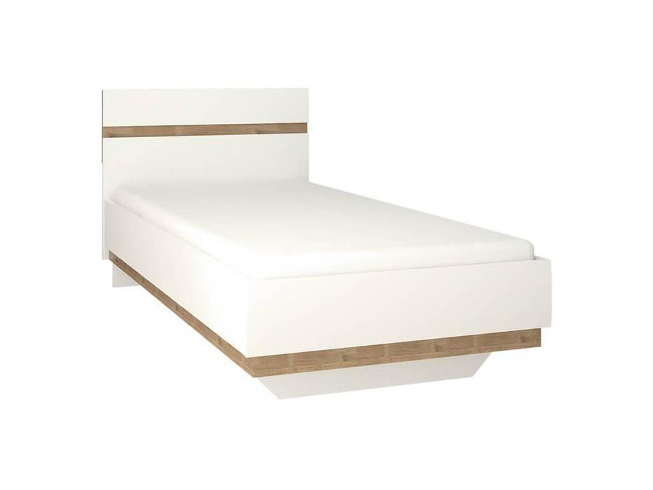Anrex кровать односпальная 90х200 (белый, сонома) Linate