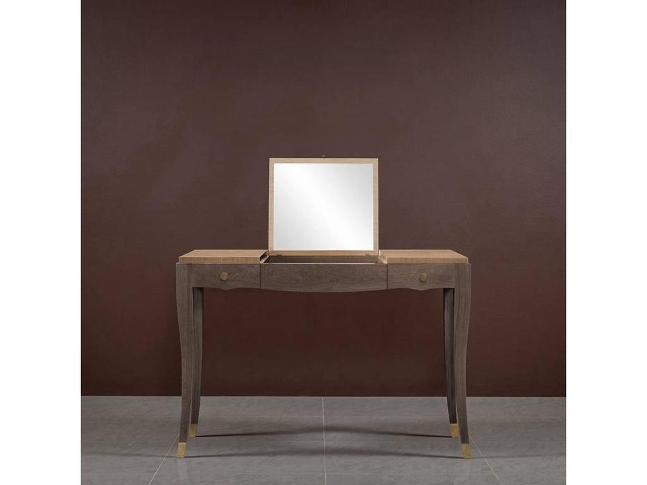 RFS стол туалетный с откидным зеркалом (дуб медовый, серо коричневый) Монте-Карло