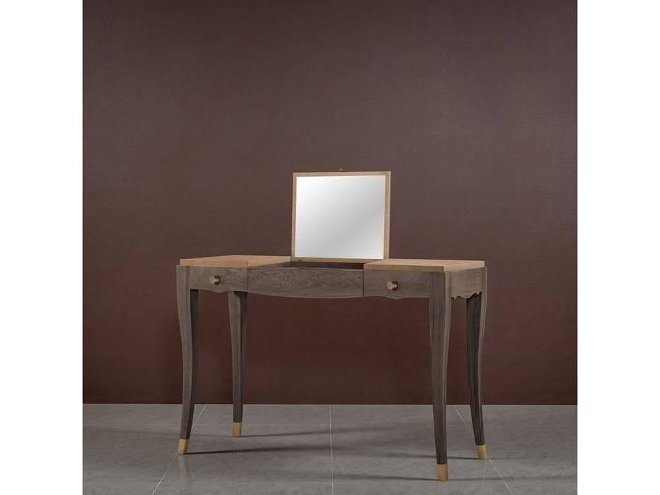 RFS стол туалетный с откидным зеркалом (дуб медовый, серо коричневый) Монте-Карло
