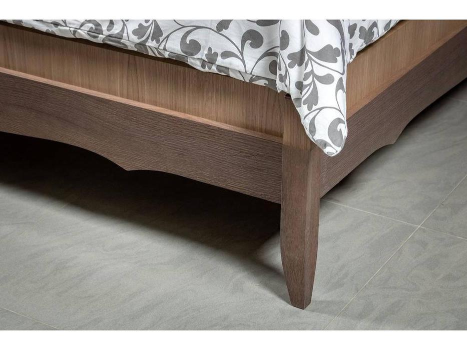 RFS кровать двуспальная 160х200 с мягким изголовьем (дуб медовый, серо коричневый) Монте-Карло