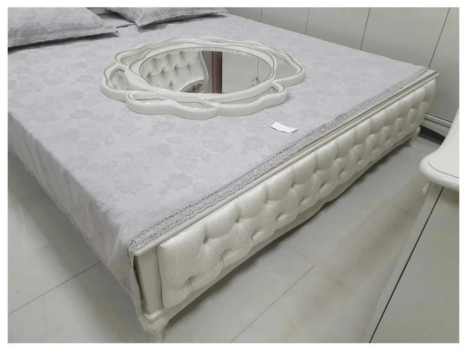 FurnitureCo кровать двуспальная 180х200 (жемчуг) Penelopa
