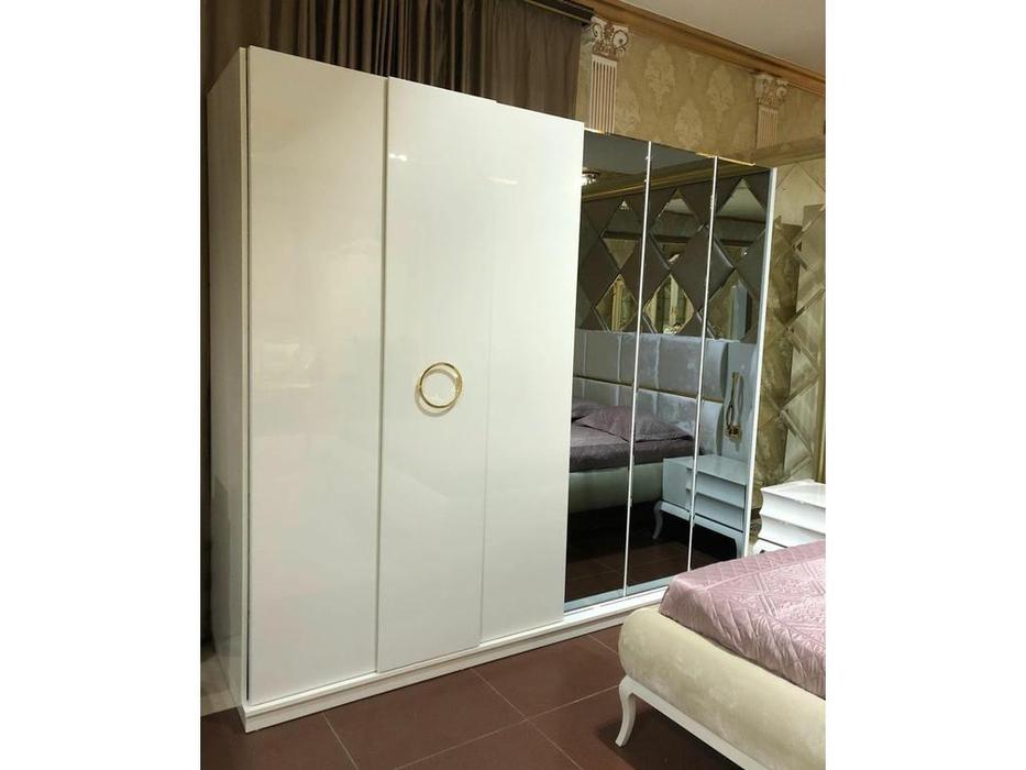 FurnitureCo шкаф 6 дверный  (белый) Бианко