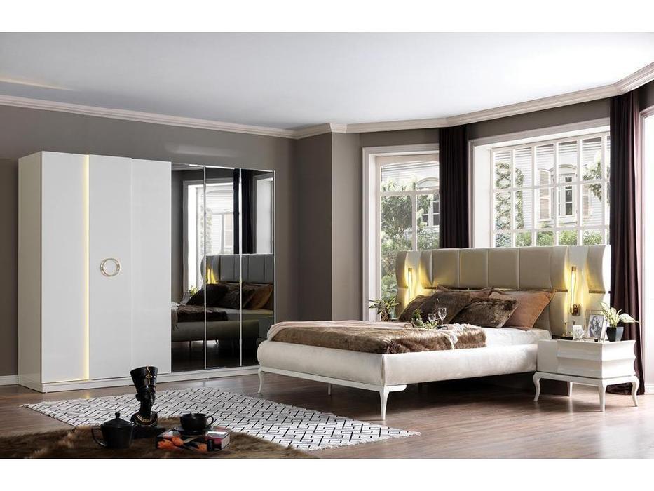 FurnitureCo кровать двуспальная 180х200 (белый) Бианко