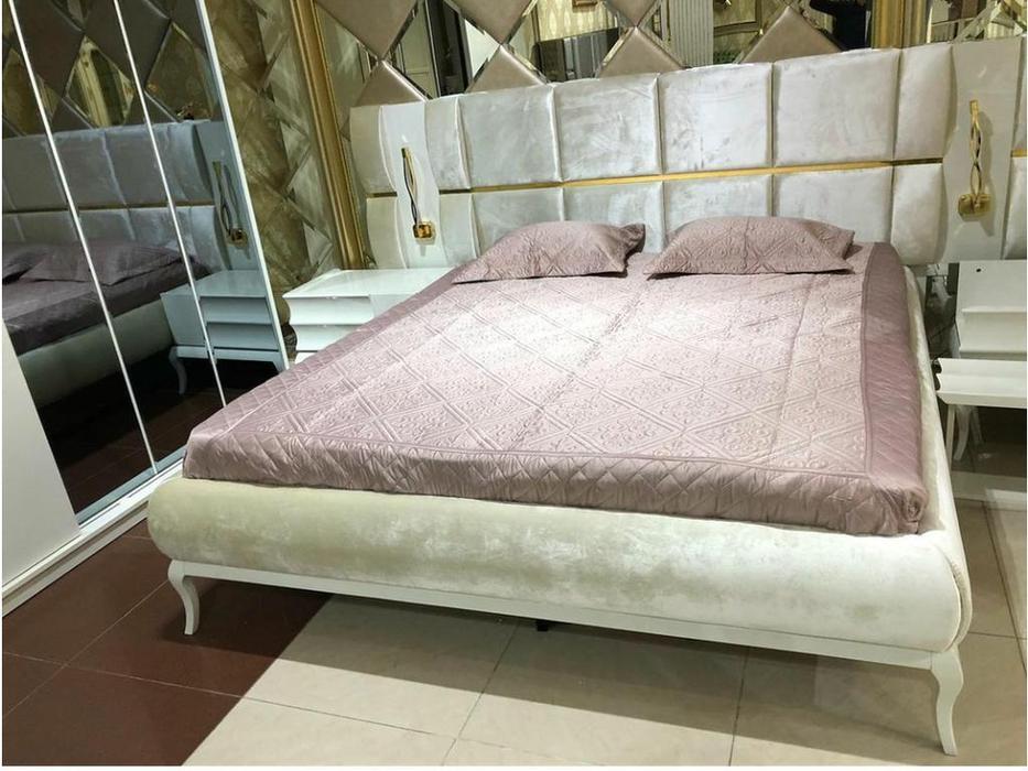 FurnitureCo кровать двуспальная 180х200 (белый) Бианко