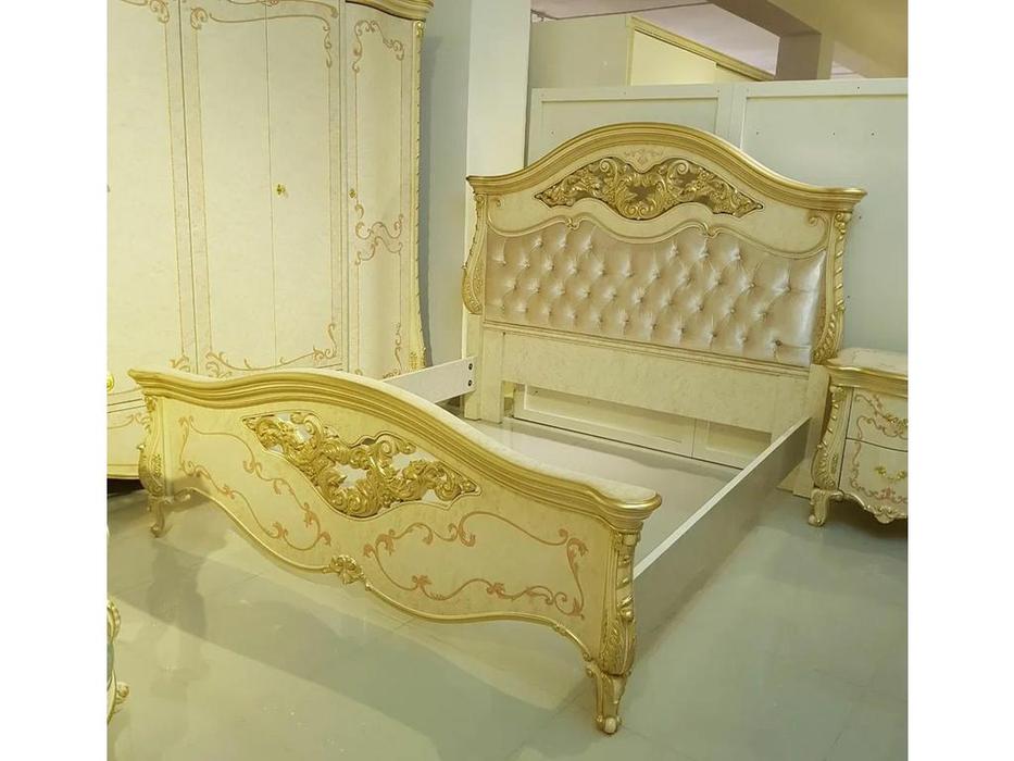 FurnitureCo кровать двуспальная 180х200 (слоновая кость) Вивальди