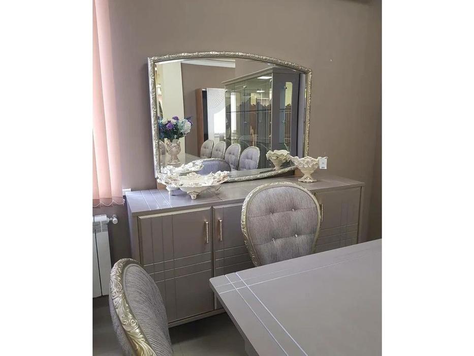 FurnitureCo комод с зеркалом  (серебро) Монако