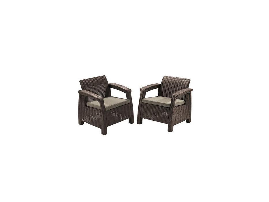 Keter кресло садовое  (коричневый) Corfu duo set