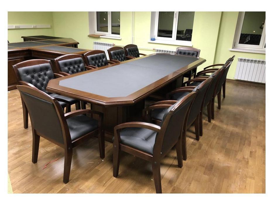 Blue Line стол переговорный  330 (темный орех, кожа) Washington