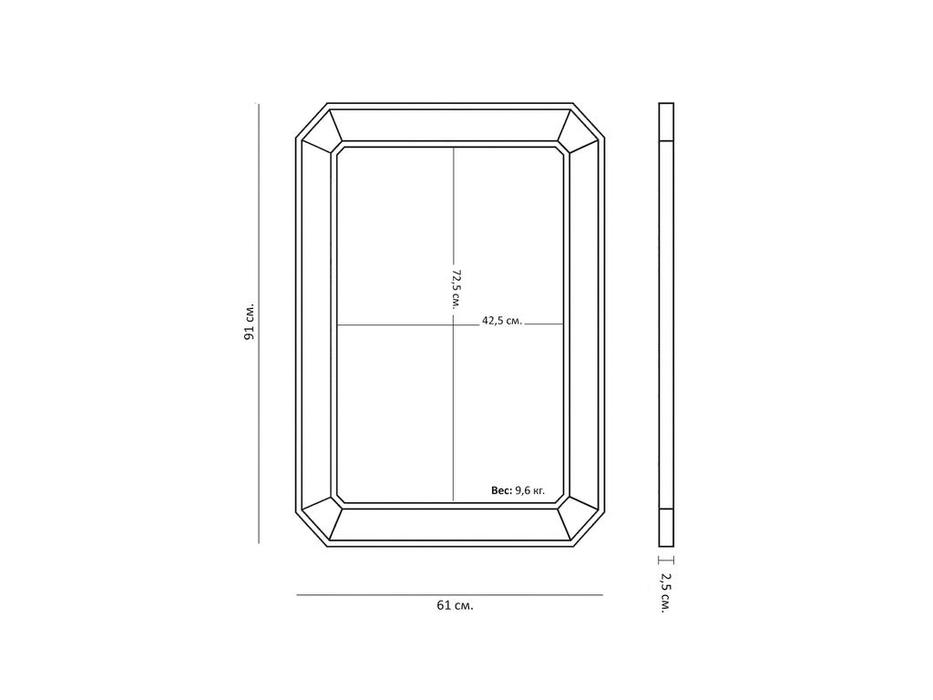 Hermitage зеркало настенное  (черный) Леннокс