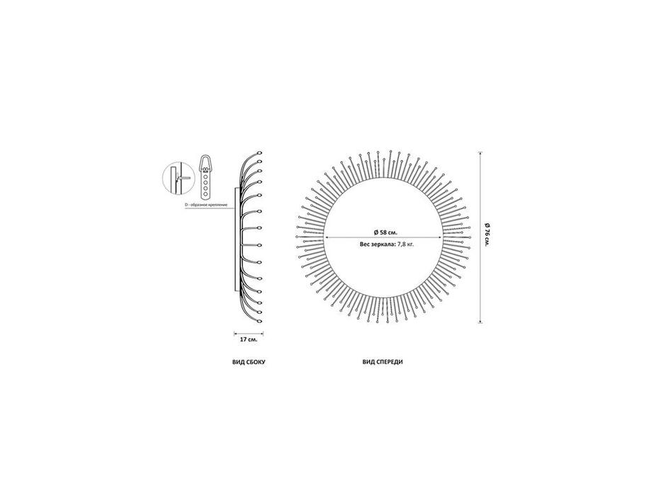 Hermitage зеркало настенное  (золото) Уго