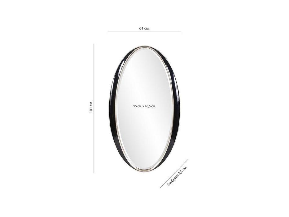 Hermitage зеркало навесное в раме (черный) Дита