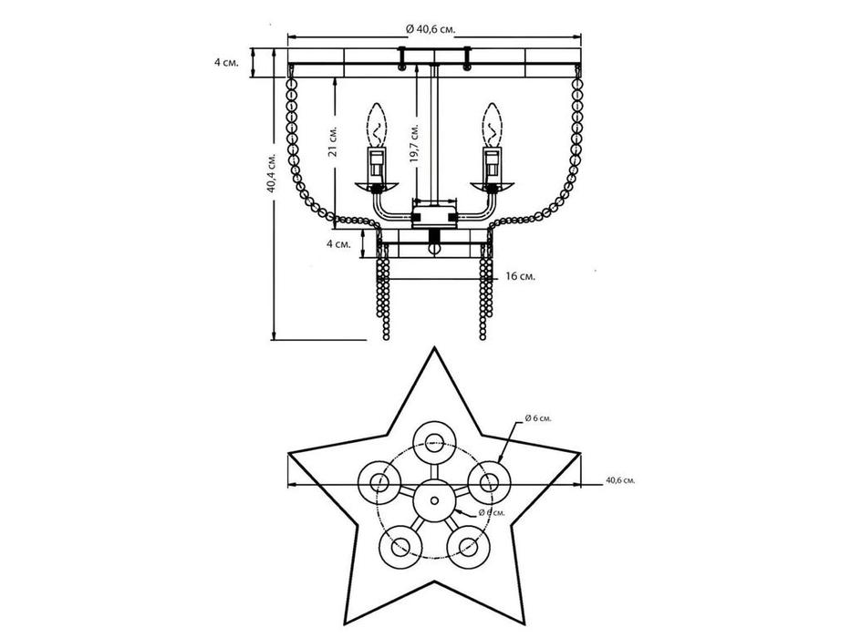 Hermitage люстра потолочная  (золото) Тори