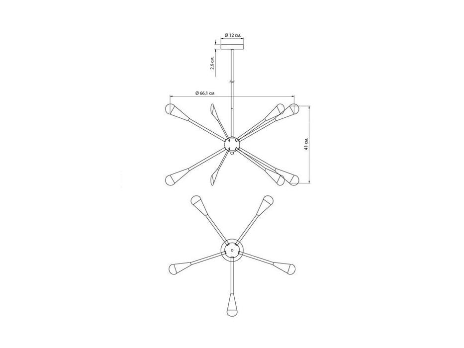 Hermitage люстра подвесная  (золото, черный) Джейкоб