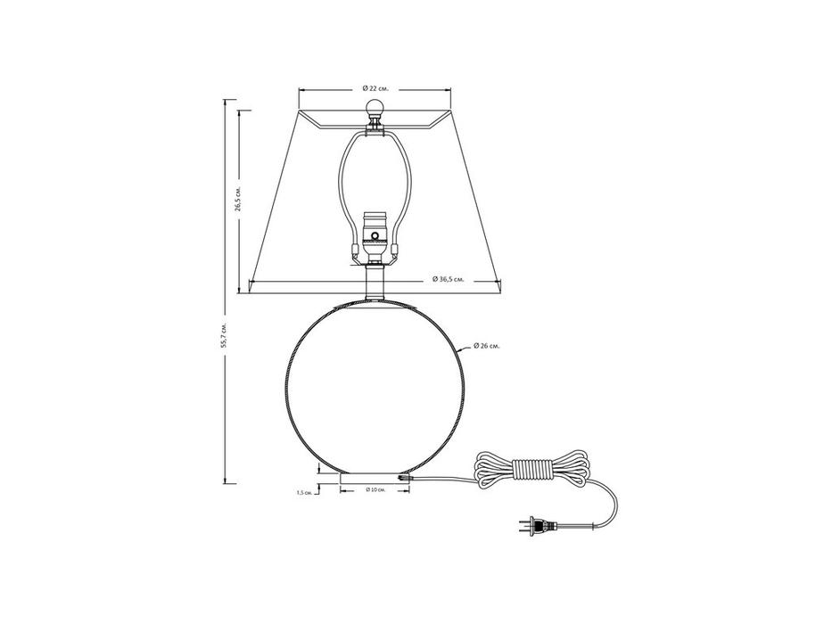 Hermitage лампа настольная  (белый, серебро) Клейтон