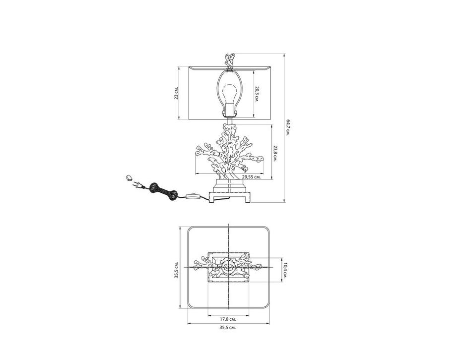 Hermitage лампа настольная  (черный, золото) Гудзон