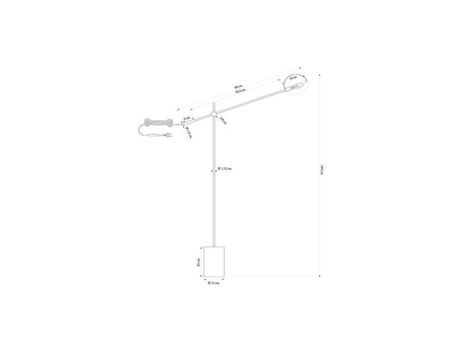 Hermitage торшер  (черный) Линн
