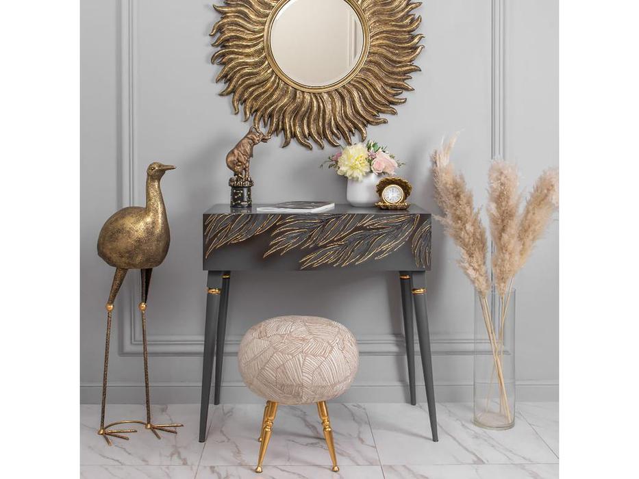 Bogacho консоль с ящиком (серый, золото) Тропик Классика