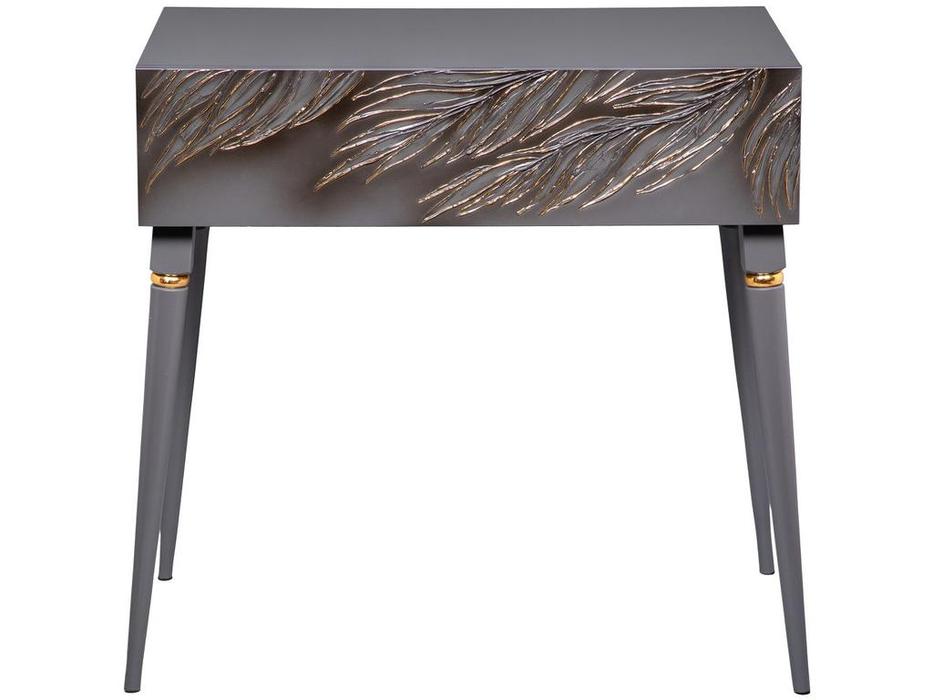 Bogacho консоль с ящиком (серый, золото) Тропик Классика
