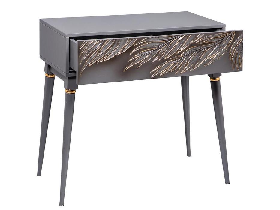 Bogacho консоль с ящиком (серый, золото) Тропик Классика