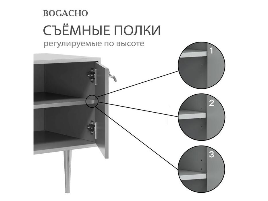 Bogacho тумба под телевизор с дверцами (молочный) Арт