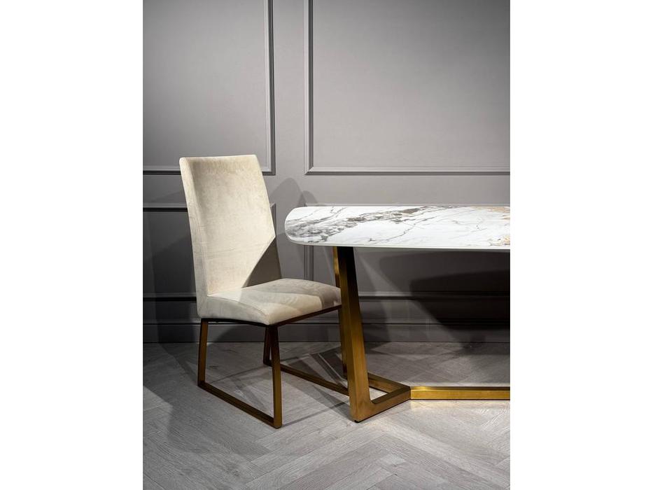 Linhai Lanzhu стол обеденный  (белый мрамор) Ланс Мат