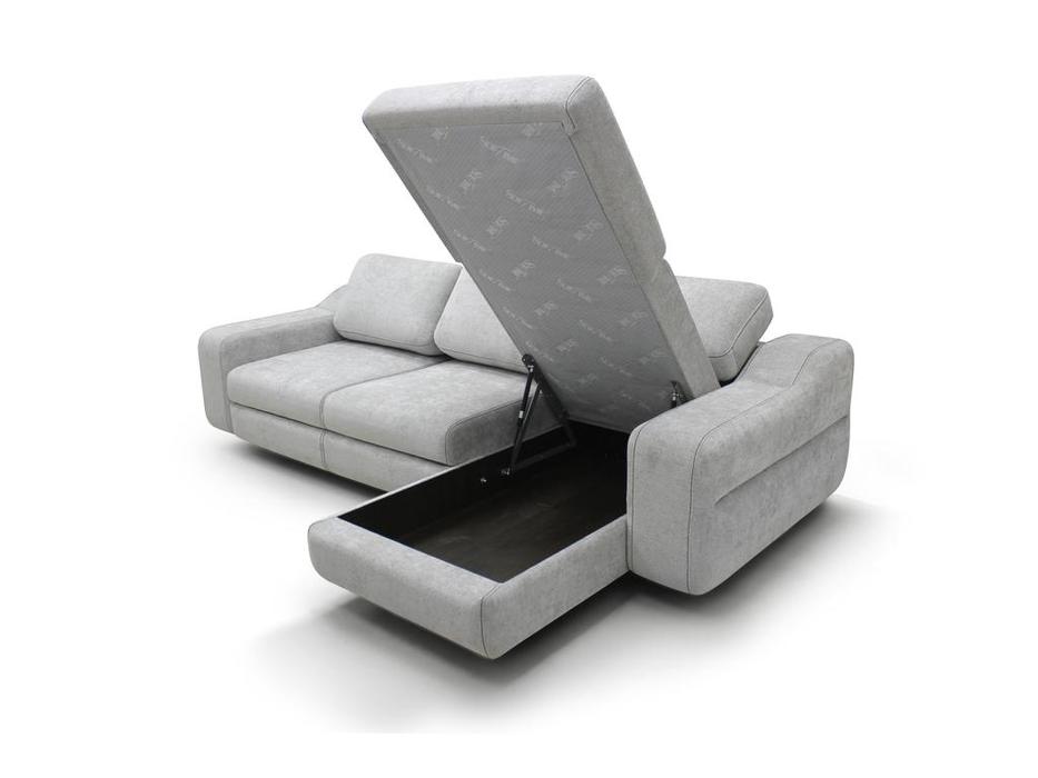 SofTime диван угловой раскладной, широкие подлокотники (серый) Марко