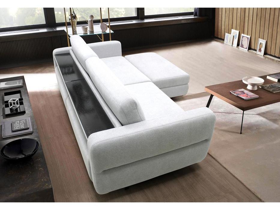 SofTime диван угловой с пуфом, узкие подлокотники (серый) Марко