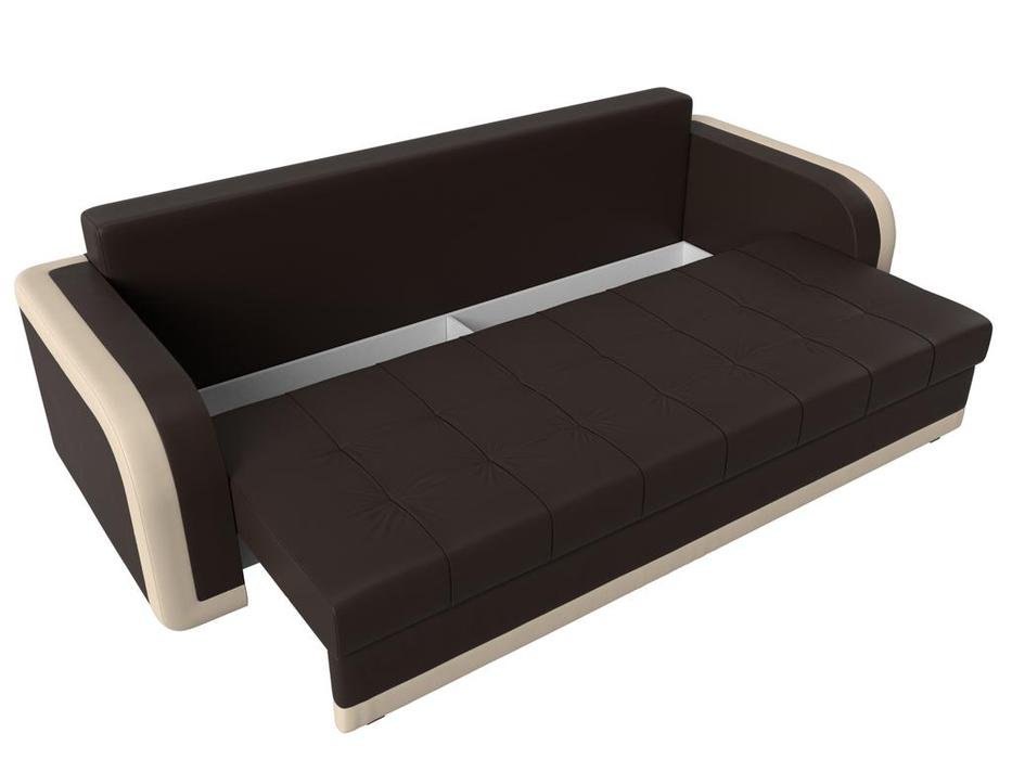 Лига Диванов диван-кровать 3-х местный (коричневый/бежевый) Марсель