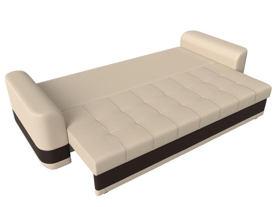 Лига Диванов диван-кровать 3-х местный (бежевый/коричневый) Честер