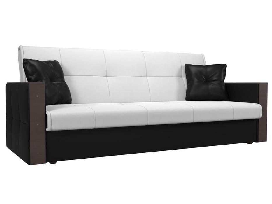 Лига Диванов диван-кровать 3-х местный (белый/черный) Валенсия