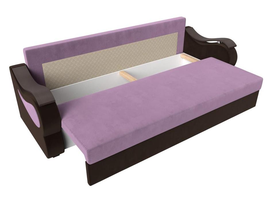Лига Диванов диван-кровать 3-х местный (сиреневый/коричневый) Меркурий лайт