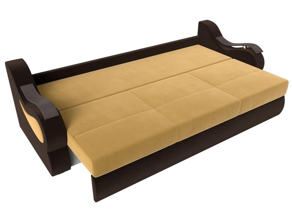 Лига Диванов диван-кровать 3-х местный (желтый/коричневый) Меркурий