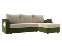 Лига Диванов диван-кровать угловой (бежевый/зелёный) Меркурий лайт