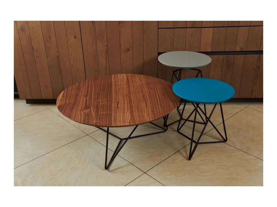 Homage комплект из 3 кофейных столов (коричневый, черный) Solo