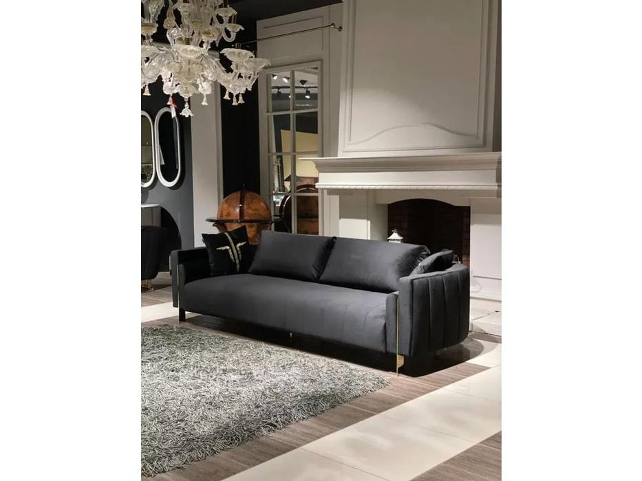 Orix диван 4-х местный не раскладной (черный, золото) Aston