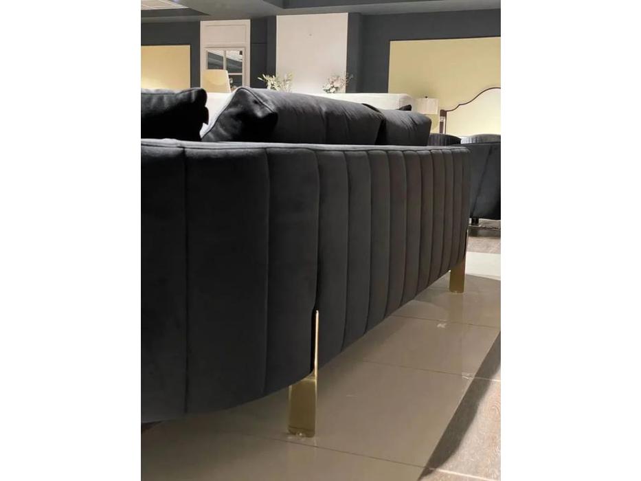 Orix диван 4-х местный не раскладной (черный, золото) Aston