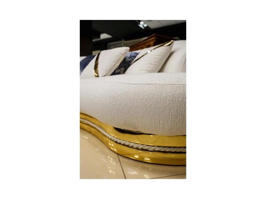 Balhome диван 4-х местный  (белый, золото) Hermes