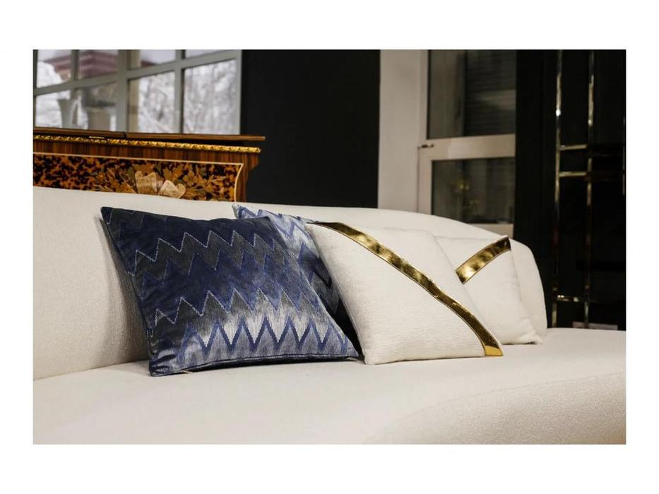 Balhome диван 4-х местный  (белый, золото) Hermes