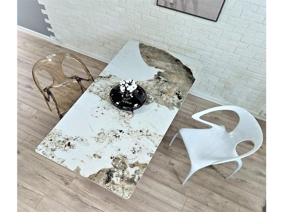 STG стол обеденный нераздвижной (белый золотой) Monte Carlo