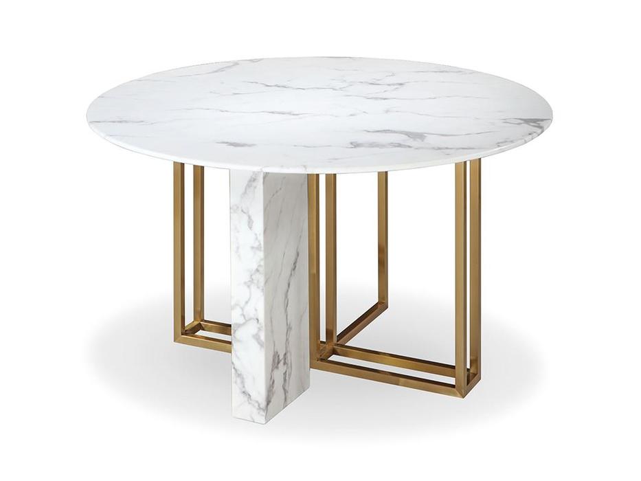 STG стол обеденный не раскладной (белый мрамор) Marble Cross Round