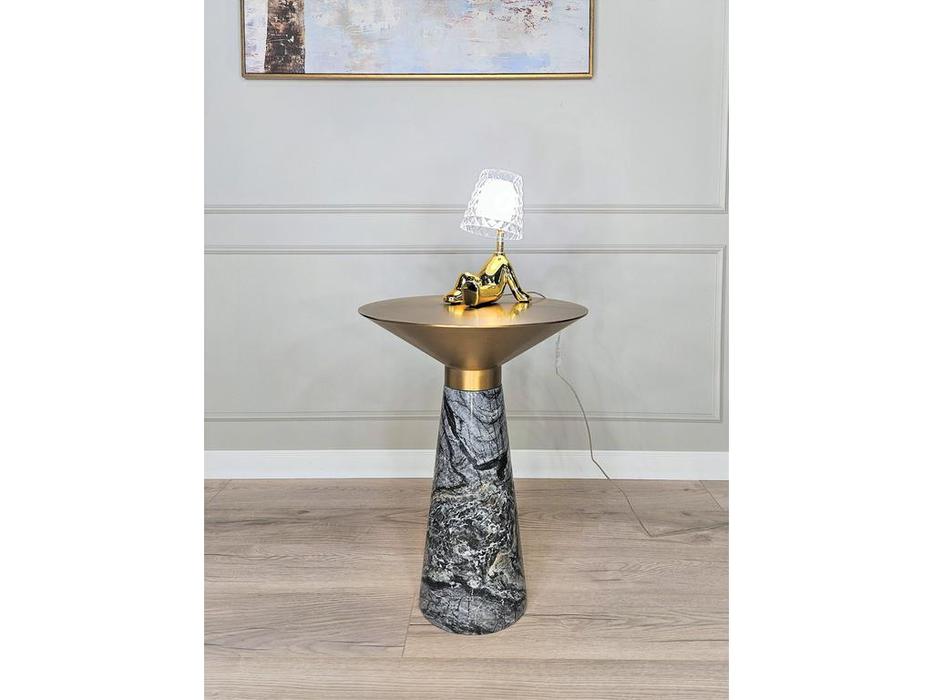 STG стол кофейный  (серый мрамор, золото) Iris