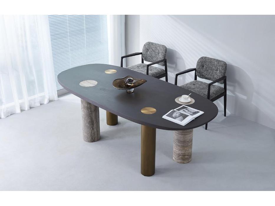 STG стол обеденный  (темно серый) Enne Oval Marble