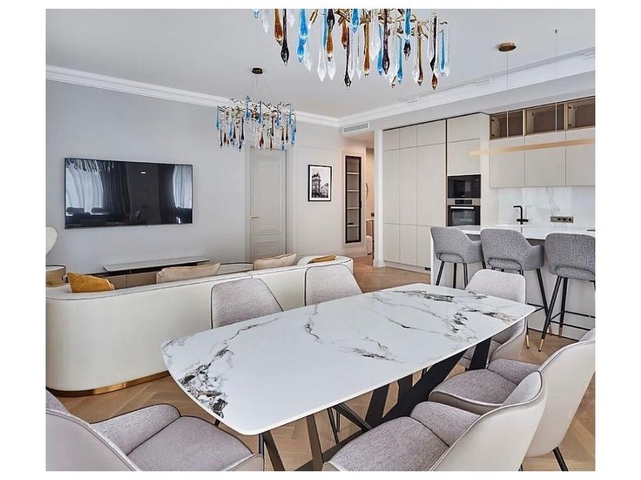 STG стол обеденный нераскладной (белый) Scorpio Marble B5809