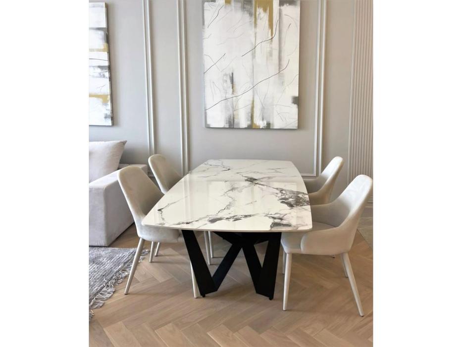 STG стол обеденный нераскладной (белый) Scorpio Marble B5809