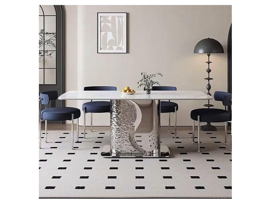 STG стол обеденный  (белый, серебро) Vegas