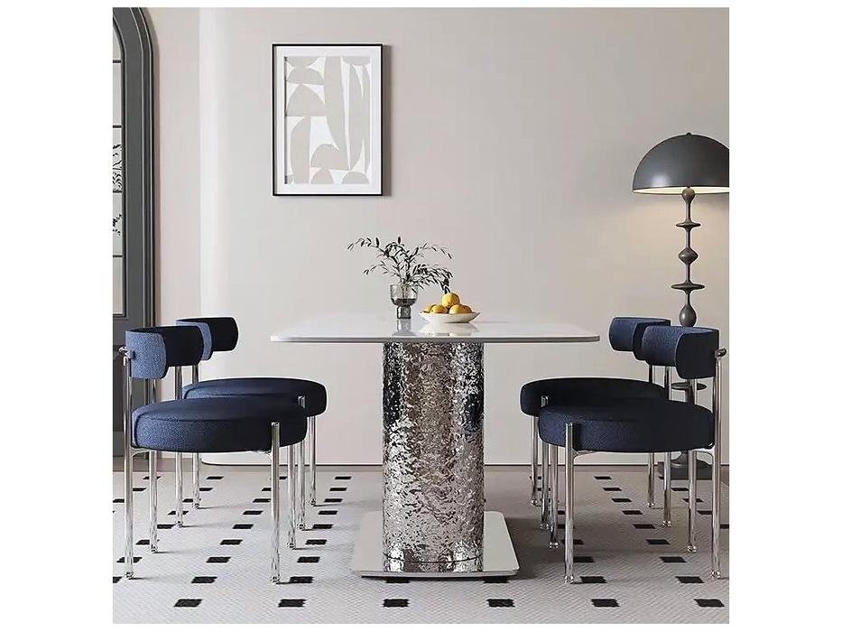 STG стол обеденный  (белый, серебро) Vegas