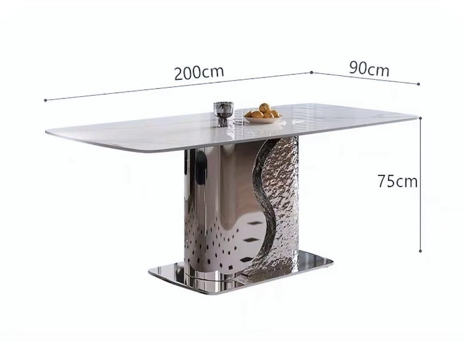 STG стол обеденный  (белый, серебро) Vegas