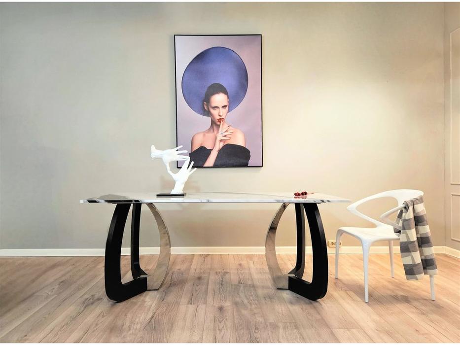 STG стол обеденный  (белый, черный) SG-4449